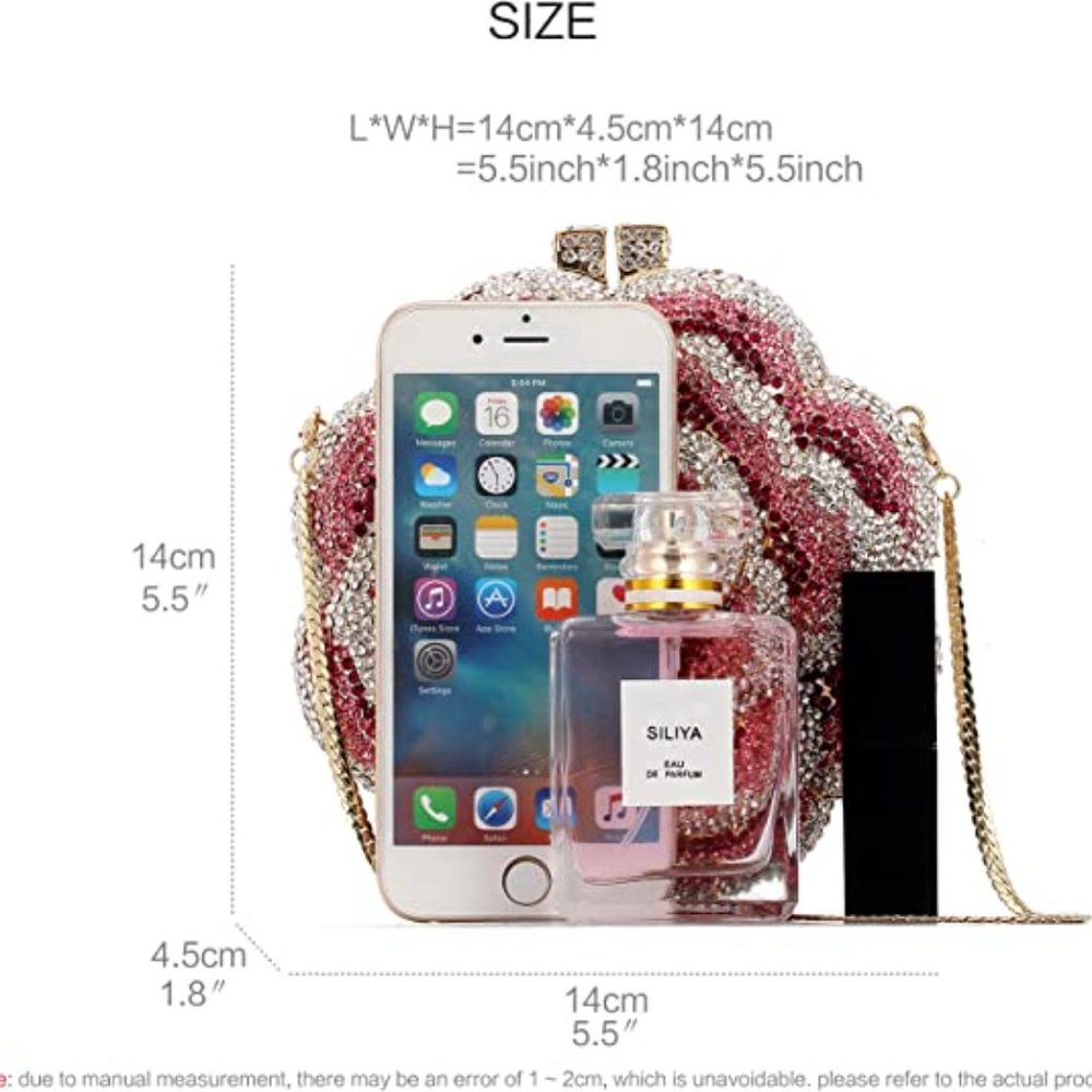 NEW Sparkling Bling Crystal Rhinestone Flower Clutch Purse: Pink + FREE … - Picture 5 of 5